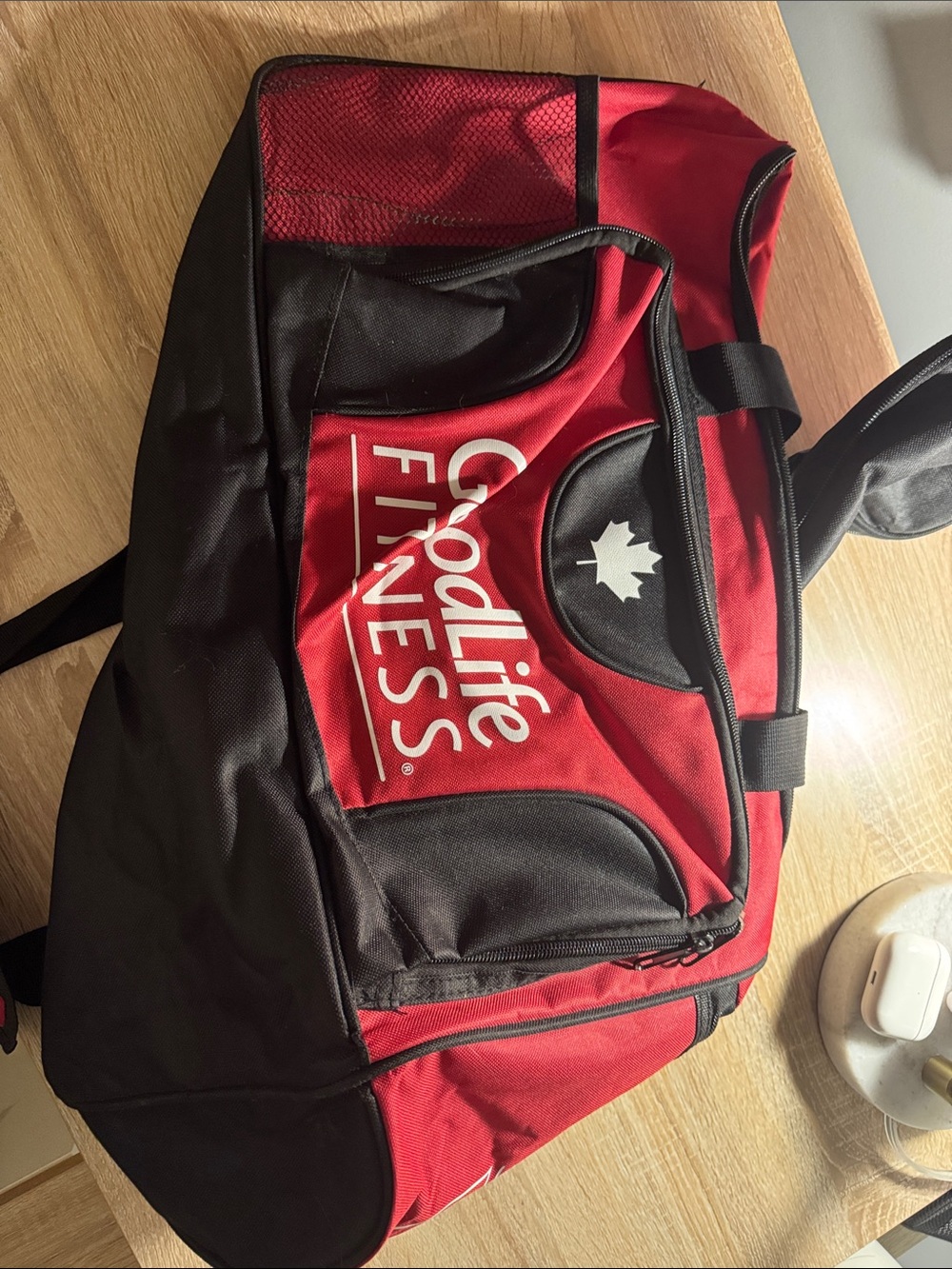 Red and Black Men's Gym Duffel Bag